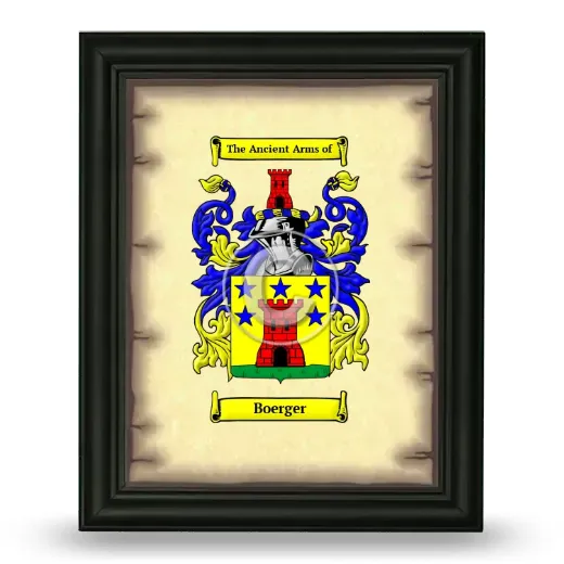 Boerger Coat of Arms Framed - Black