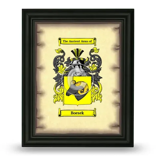 Boesek Coat of Arms Framed - Black