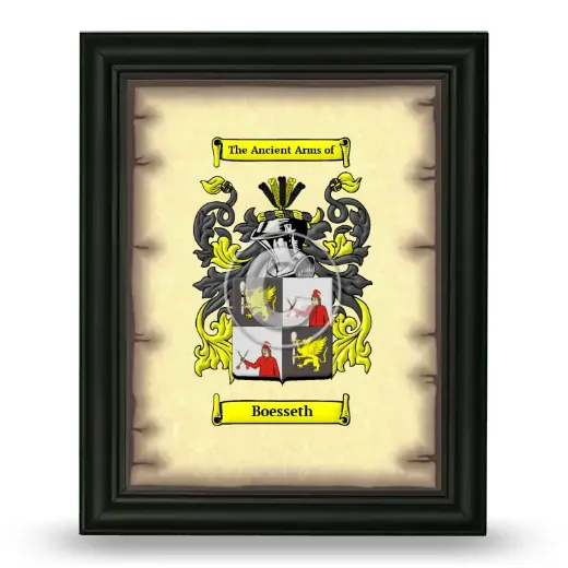Boesseth Coat of Arms Framed - Black