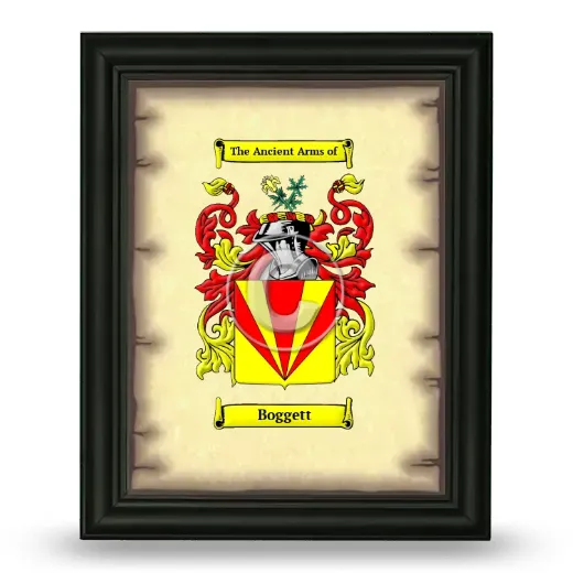 Boggett Coat of Arms Framed - Black