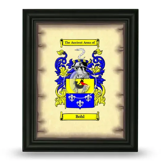 Bohl Coat of Arms Framed - Black