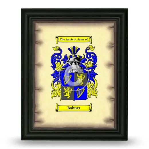 Bohner Coat of Arms Framed - Black