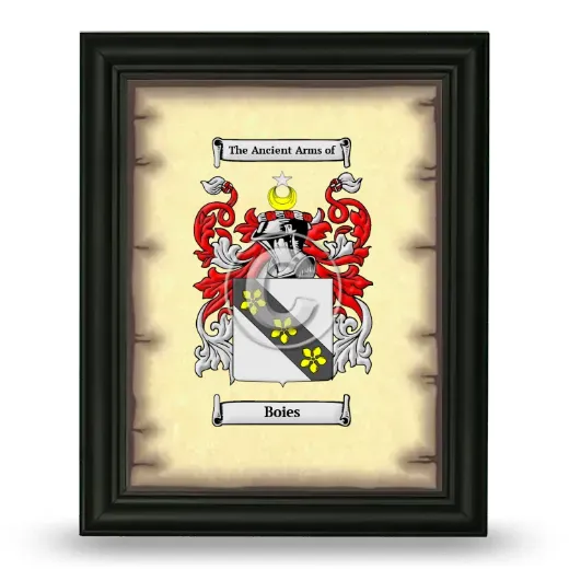 Boies Coat of Arms Framed - Black