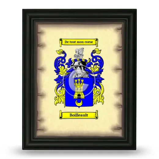 Boilleault Coat of Arms Framed - Black