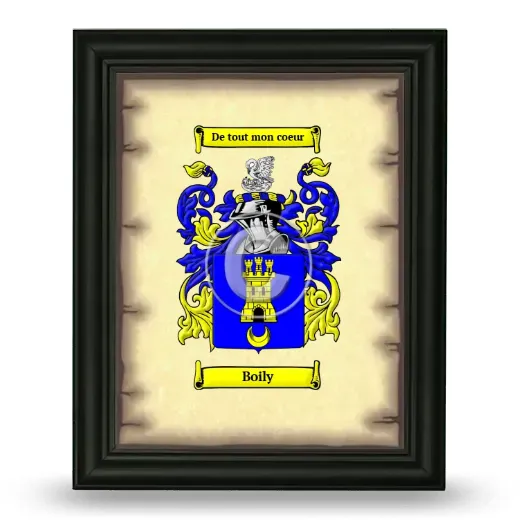 Boily Coat of Arms Framed - Black