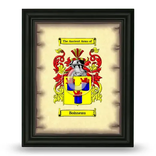 Boisseau Coat of Arms Framed - Black