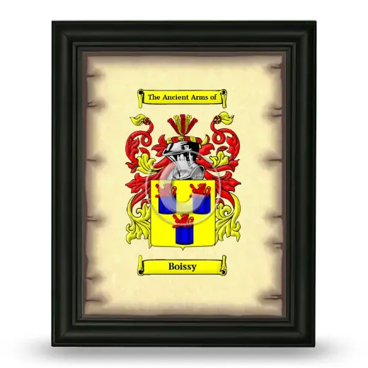 Boissy Coat of Arms Framed - Black