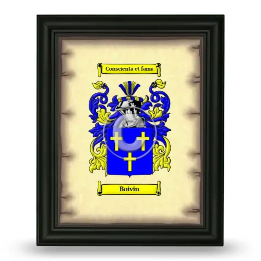 Boivin Coat of Arms Framed - Black