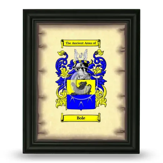 Bole Coat of Arms Framed - Black