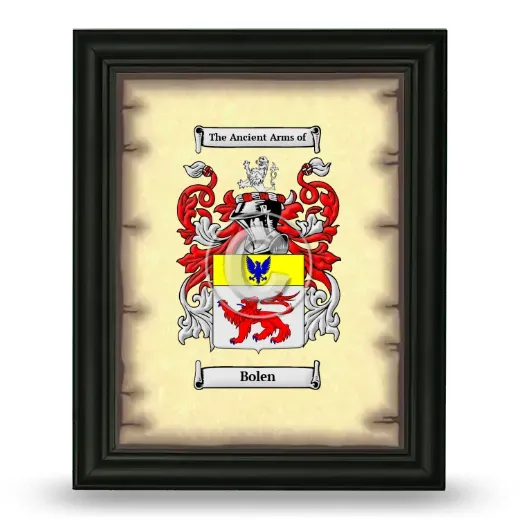 Bolen Coat of Arms Framed - Black