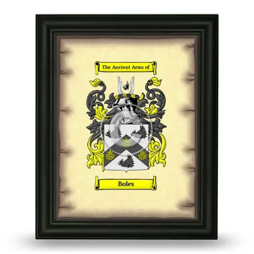 Boles Coat of Arms Framed - Black