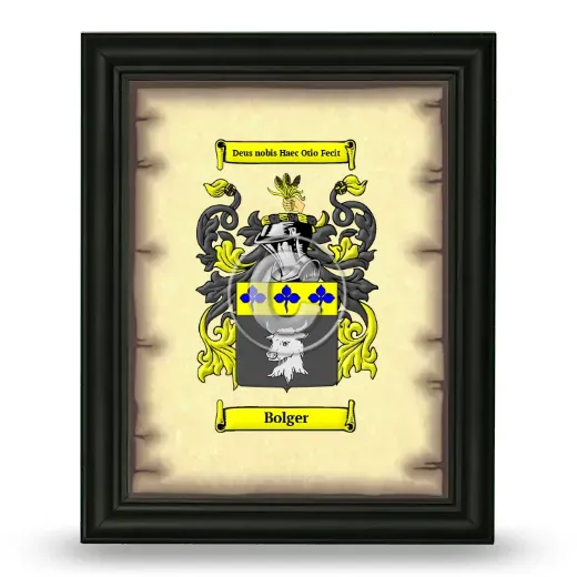 Bolger Coat of Arms Framed - Black