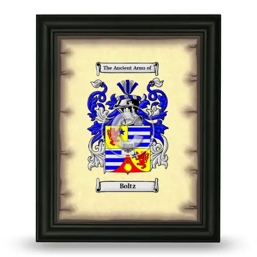 Boltz Coat of Arms Framed - Black