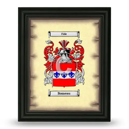 Bomeau Coat of Arms Framed - Black