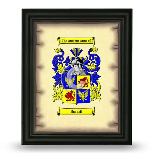 Bonail Coat of Arms Framed - Black