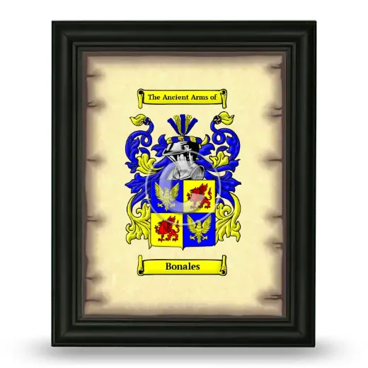 Bonales Coat of Arms Framed - Black