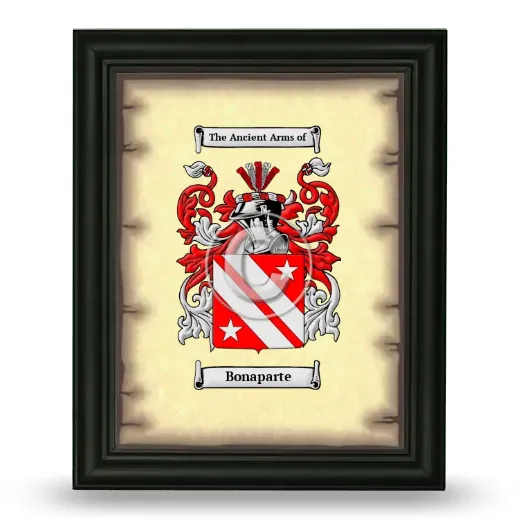 Bonaparte Coat of Arms Framed - Black