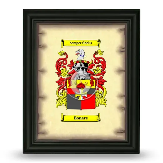 Bonare Coat of Arms Framed - Black