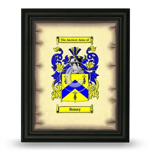 Bonay Coat of Arms Framed - Black