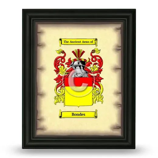 Bondes Coat of Arms Framed - Black
