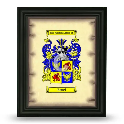 Bonel Coat of Arms Framed - Black