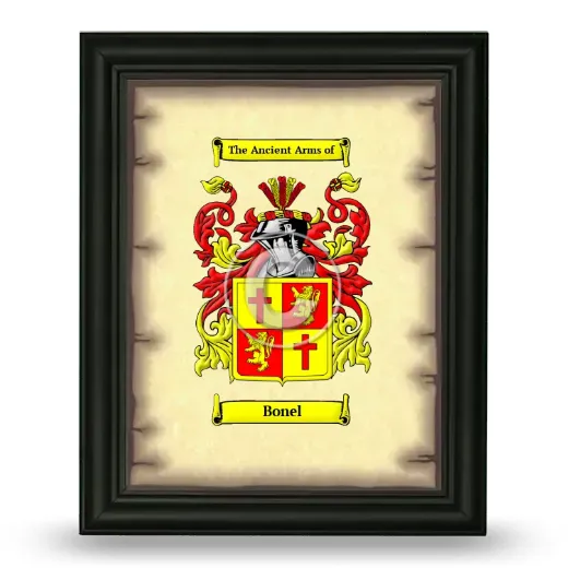 Bonel Coat of Arms Framed - Black