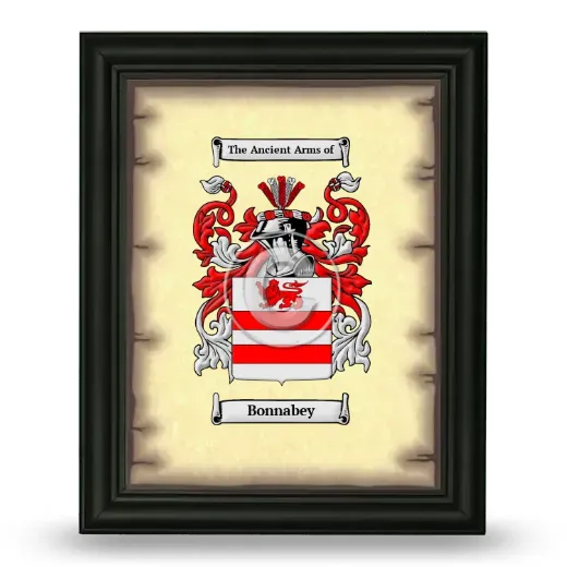 Bonnabey Coat of Arms Framed - Black