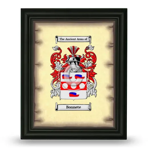 Bonnete Coat of Arms Framed - Black