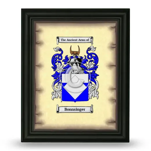 Bonnsinger Coat of Arms Framed - Black