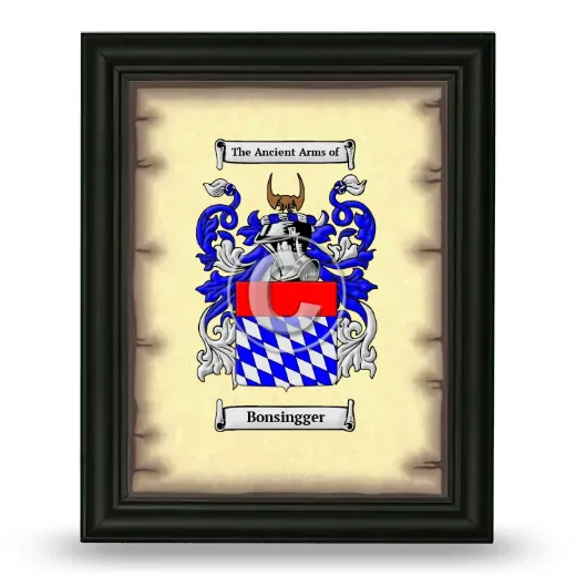 Bonsingger Coat of Arms Framed - Black
