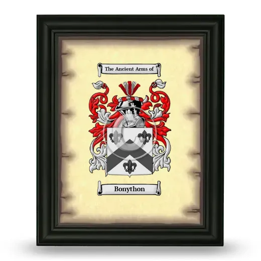 Bonython Coat of Arms Framed - Black