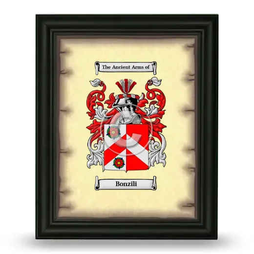 Bonzili Coat of Arms Framed - Black