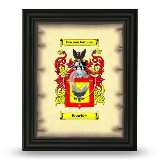 Boocker Coat of Arms Framed - Black