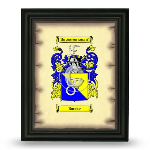 Borcke Coat of Arms Framed - Black