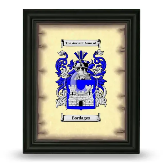 Bordages Coat of Arms Framed - Black