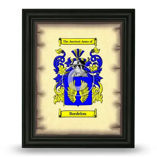 Bordelon Coat of Arms Framed - Black