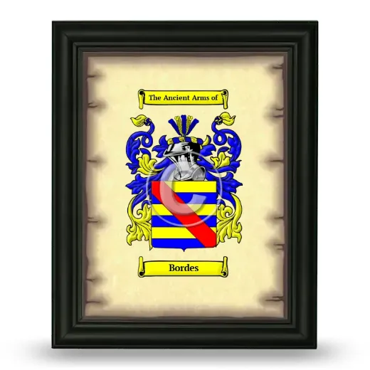 Bordes Coat of Arms Framed - Black
