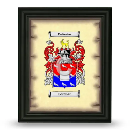 Bordner Coat of Arms Framed - Black