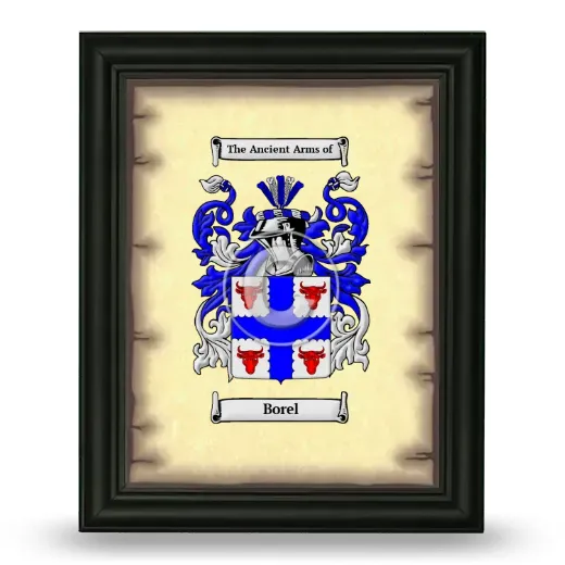 Borel Coat of Arms Framed - Black