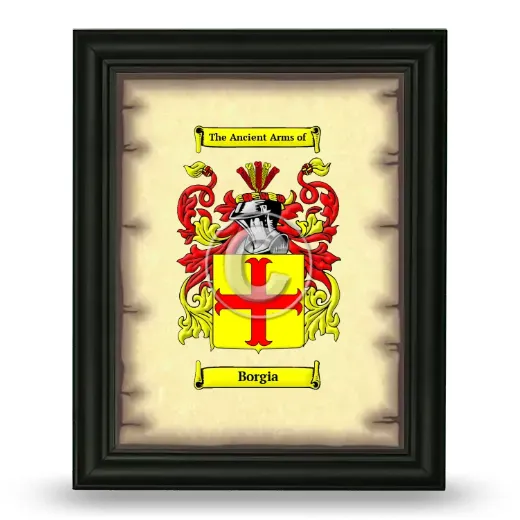 Borgia Coat of Arms Framed - Black