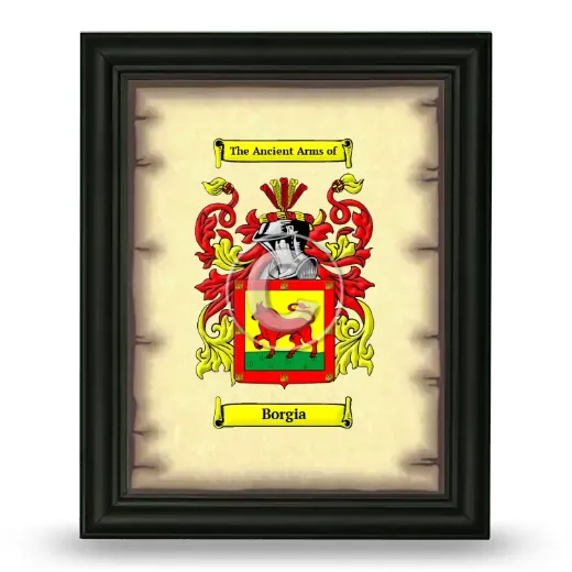 Borgia Coat of Arms Framed - Black