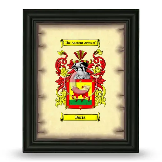 Boria Coat of Arms Framed - Black