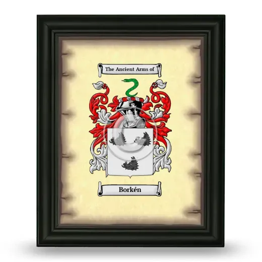 Borkén Coat of Arms Framed - Black