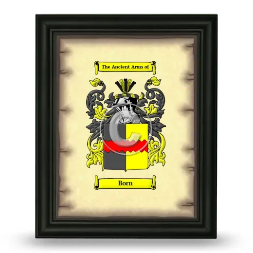 Born Coat of Arms Framed - Black