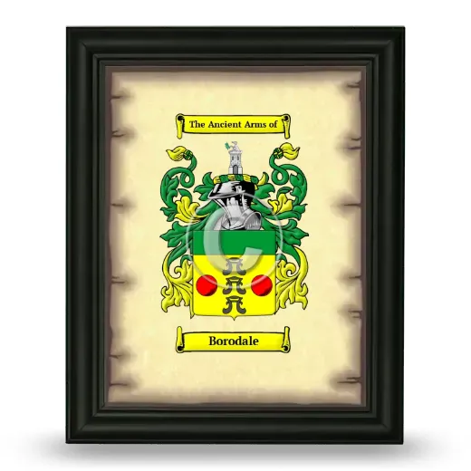 Borodale Coat of Arms Framed - Black
