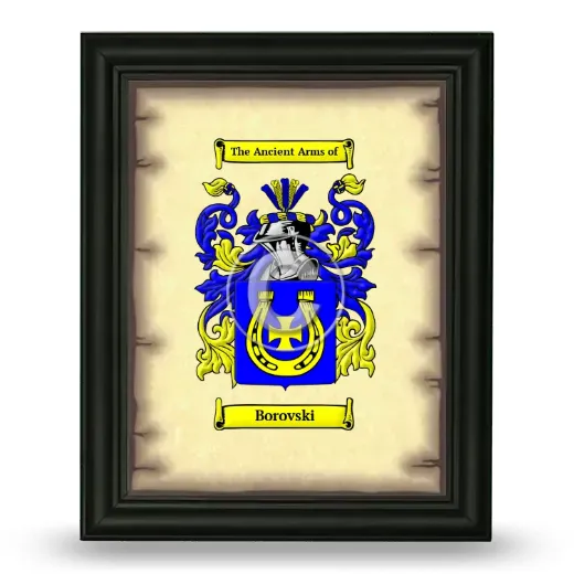 Borovski Coat of Arms Framed - Black