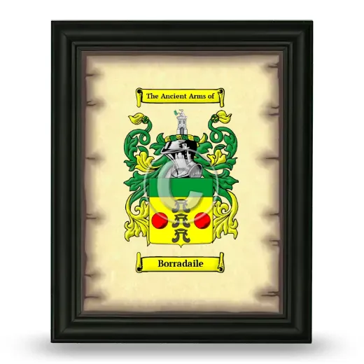 Borradaile Coat of Arms Framed - Black