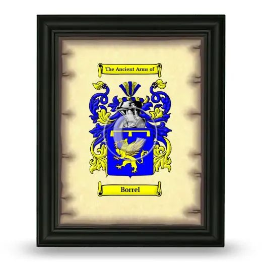 Borrel Coat of Arms Framed - Black