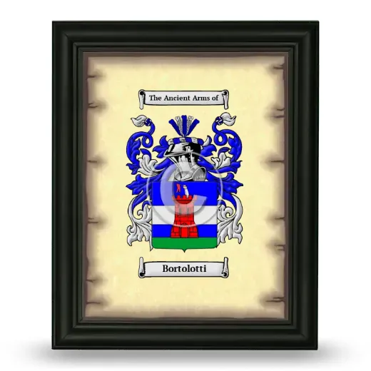 Bortolotti Coat of Arms Framed - Black