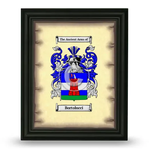 Bortolucci Coat of Arms Framed - Black